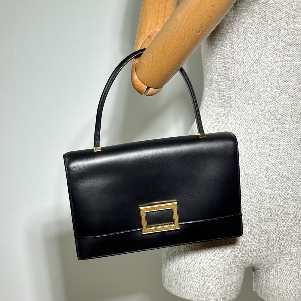 SOLD - HERMÈS Black Box Calf Leather Top Handle Bag GHW - Picture 16 of 17